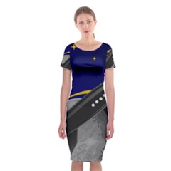 Science Fiction Sci Fi Sci Fi Logo Classic Short Sleeve Midi Dress by Pakrebo