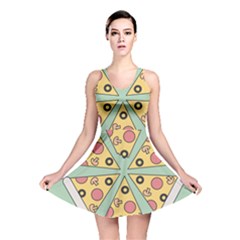 Pizza Slice Food Italian Reversible Skater Dress by Pakrebo