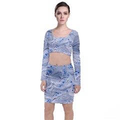 Marbled Paper Mottle Color Movement Top And Skirt Sets by Pakrebo