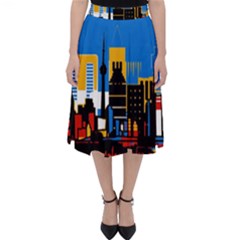 Architecture City House Window Classic Midi Skirt by Pakrebo