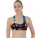 Architecture City House Window Criss Cross Racerback Sports Bra View1