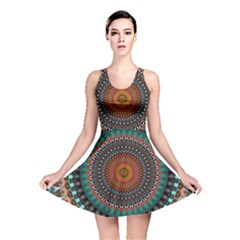 Ornament Circle Picture Colorful Reversible Skater Dress by Pakrebo