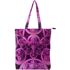 Fractal Math Geometry Visualization Pink Double Zip Up Tote Bag by Pakrebo