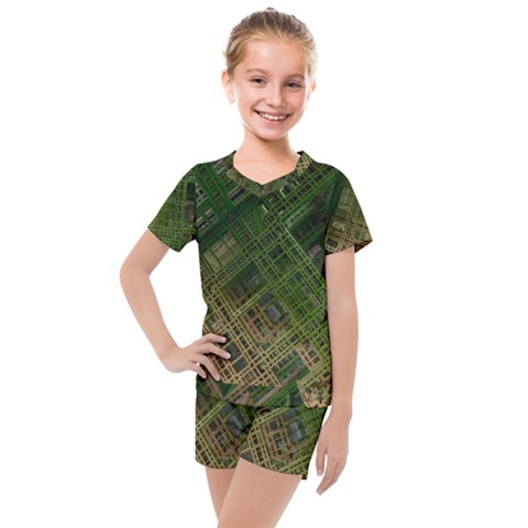 City Forward Urban Planning Kids  Mesh Tee And Shorts Set by Pakrebo