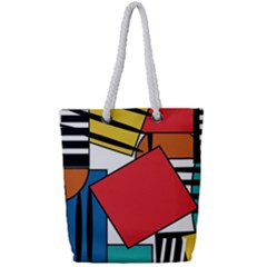 Design 9 Full Print Rope Handle Tote (small) by TajahOlsonDesigns