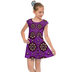 Hearts Of Metal And Flower Wreaths In Love Kids  Cap Sleeve Dress by pepitasart