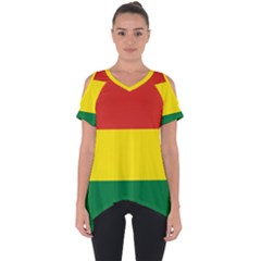 Bolivia Flag Cut Out Side Drop Tee by FlagGallery