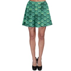 Sea Green Mermaid Scales Skater Skirt by VeataAtticus