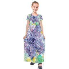 Flower Kids  Short Sleeve Maxi Dress by scharamo