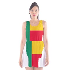 Benin Africa Borders Country Flag Scoop Neck Skater Dress by Sapixe