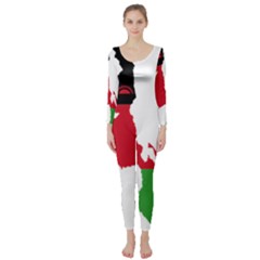 Malawi Flag Map Geography Outline Long Sleeve Catsuit by Sapixe