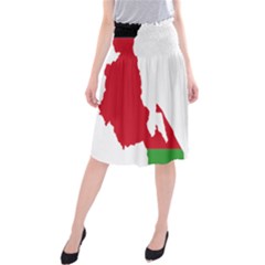 Malawi Flag Map Geography Outline Midi Beach Skirt by Sapixe