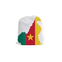 Cameroon Flag Map Geography Drawstring Pouch (small) by Sapixe