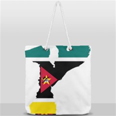 Mozambique Flag Map Geography Full Print Rope Handle Tote (large) by Sapixe