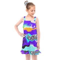 Paint On A Purple Background                             Kids  Overall Dress by LalyLauraFLM