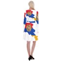 Borders Country Flag Geography Map Long Sleeve Velvet Front Wrap Dress View2