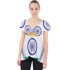 Flag India Nation Country Banner Lace Front Dolly Top by Sapixe