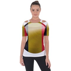 Belgium Flag Country Europe Shoulder Cut Out Short Sleeve Top by Sapixe