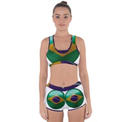 Brazil Flag Country Symbol Racerback Boyleg Bikini Set by Sapixe