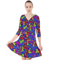 D 2 1 Quarter Sleeve Front Wrap Dress by ArtworkByPatrick