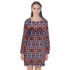 E 9 Long Sleeve Chiffon Shift Dress  by ArtworkByPatrick