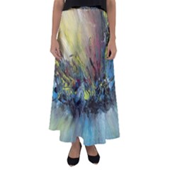 Original Abstract Art Flared Maxi Skirt by scharamo