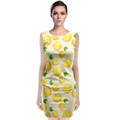 Fruits Template Lemons Yellow Sleeveless Velvet Midi Dress by Pakrebo