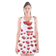 Summer Watermelon Pattern Scoop Neck Skater Dress by Pakrebo