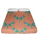 Turquoise Dragonfly Insect Paper Fitted Sheet (Queen Size) View1