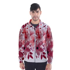 Watercolour Flowers Red Watercolor Men s Windbreaker by Pakrebo