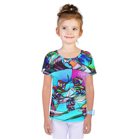 Abstract Flower Painting Kids  One Piece Tee by Pakrebo