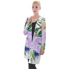 Watercolour Flowers Spring Hooded Pocket Cardigan by Pakrebo