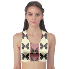 Butterflies Pink Old Old Texture Sports Bra by Pakrebo