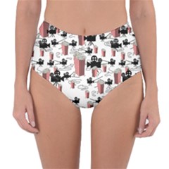 Movies And Popcorn Reversible High-waist Bikini Bottoms by bloomingvinedesign