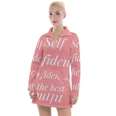 Self Confidence  Women s Long Sleeve Casual Dress by Abigailbarryart