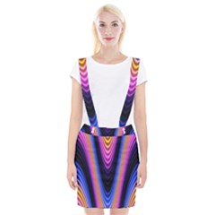 Wave Line Waveform Sound Purple Braces Suspender Skirt by HermanTelo