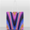 Wave Line Waveform Sound Purple Full Print Rope Handle Tote (Large) View1