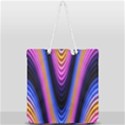 Wave Line Waveform Sound Purple Full Print Rope Handle Tote (Large) View2