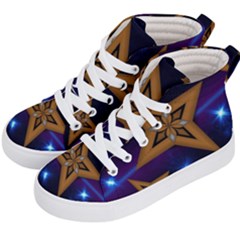 Star Background Kids  Hi-top Skate Sneakers by HermanTelo