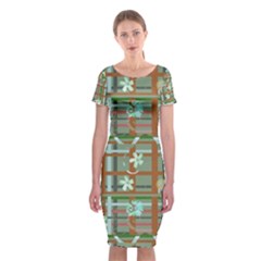 Textile Fabric Classic Short Sleeve Midi Dress by HermanTelo