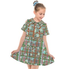 Textile Fabric Kids  Short Sleeve Shirt Dress by HermanTelo