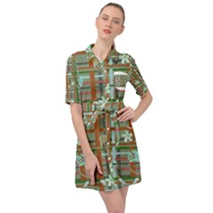 Textile Fabric Belted Shirt Dress by HermanTelo