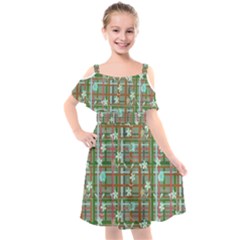 Textile Fabric Kids  Cut Out Shoulders Chiffon Dress by HermanTelo