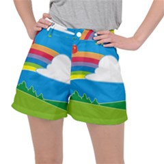 Natural Cloud Field Grass Ripstop Shorts by Pakrebo