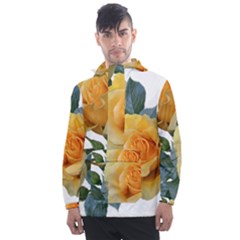 Roses Yellow Flowers Fragrant Men s Front Pocket Pullover Windbreaker by Pakrebo