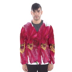 Flowers Red Peony Arrangement Men s Hooded Windbreaker by Pakrebo