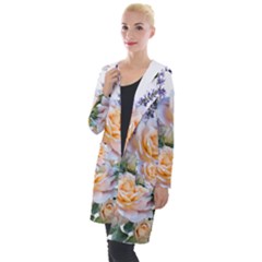 Roses Flowers Salvias Arrangement Hooded Pocket Cardigan by Pakrebo