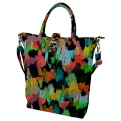 Paint Brushes On A Black Background                             Buckle Top Tote Bag by LalyLauraFLM