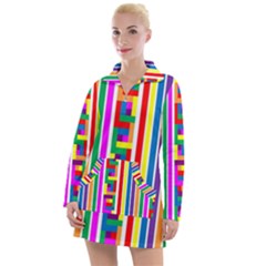 Rainbow Geometric Spectrum Women s Long Sleeve Casual Dress by Mariart