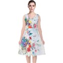 Floral Bouquet V-Neck Midi Sleeveless Dress  View1